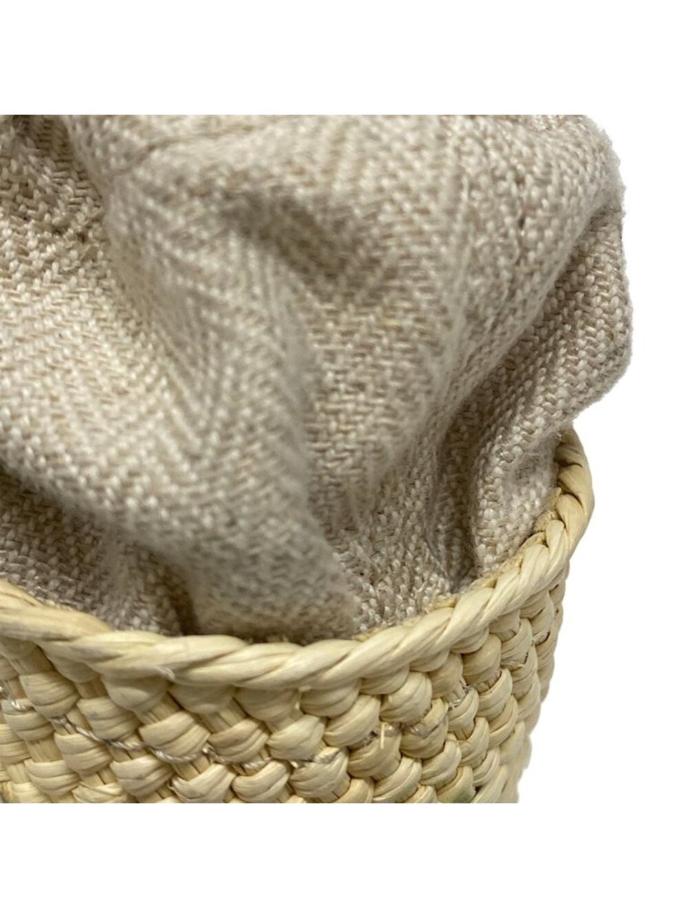 Loewe Shoulder Bag Square Pocket Ivory Green Multi Beads Flower Drawstring Braid - Picture 15 of 15